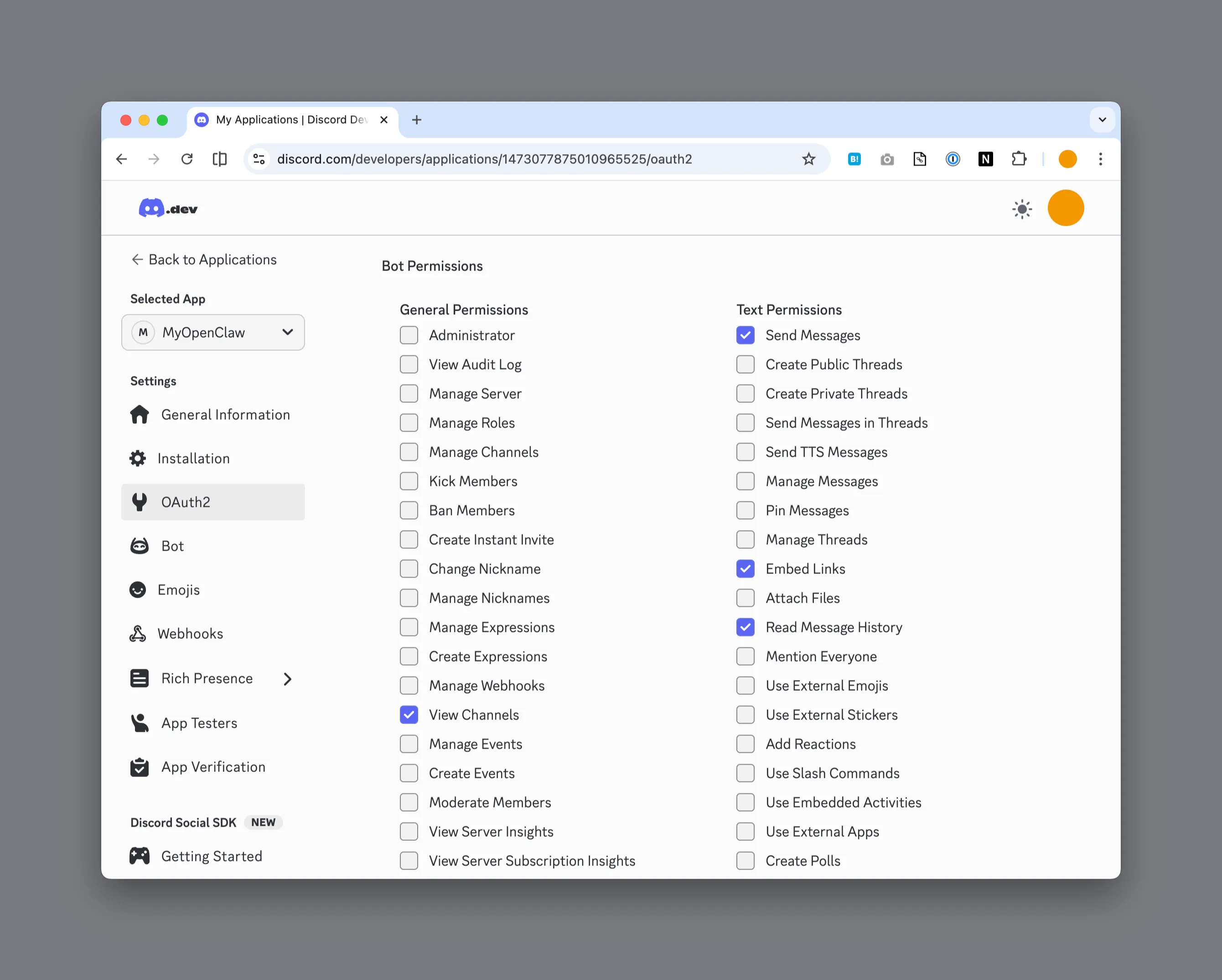 こんな感じでチェック