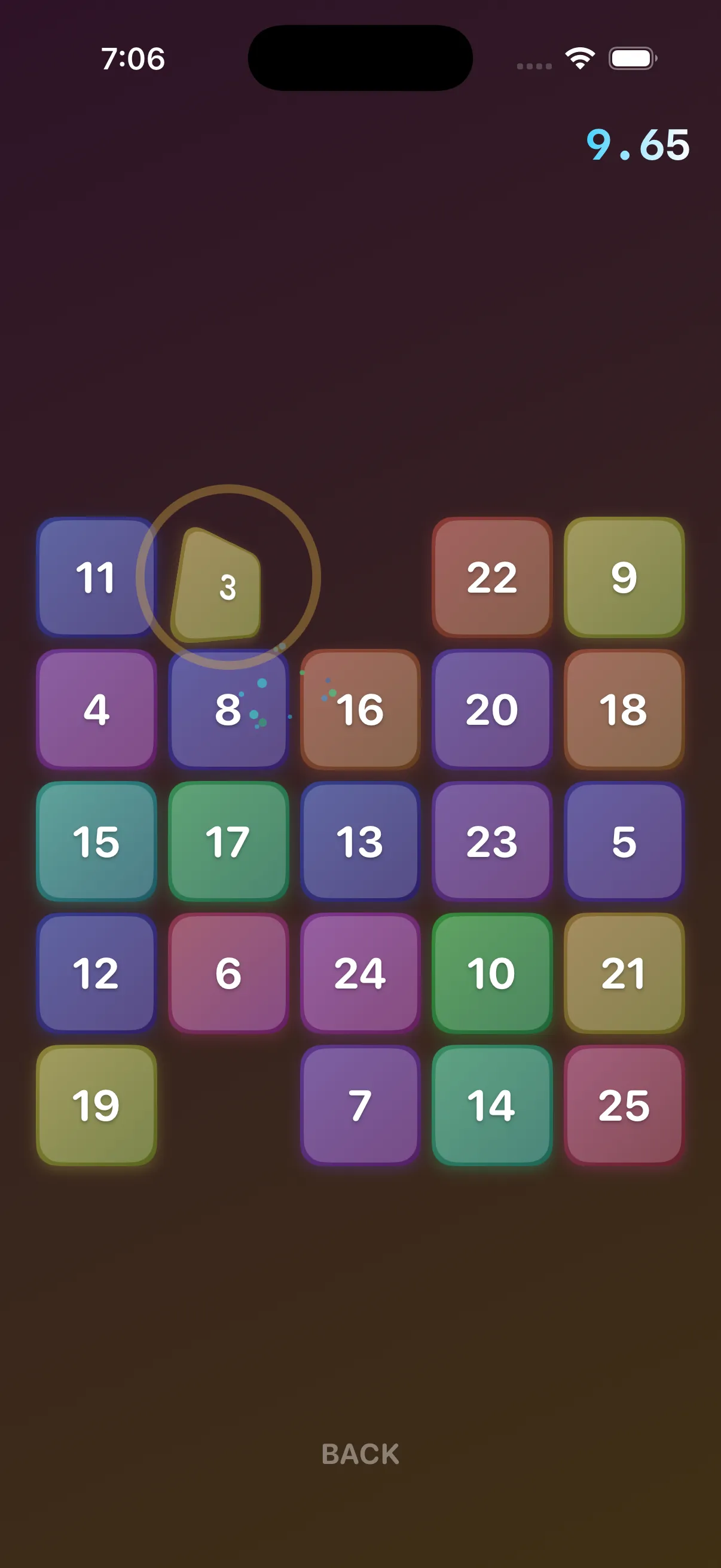 タップすると紙吹雪が散って、くるっと沈んでいきます